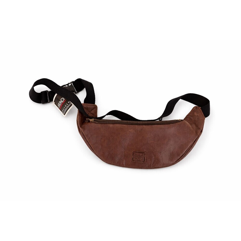 New Mundi Genuine Leather Fanny Pack Crossbody Bag Brown NWT